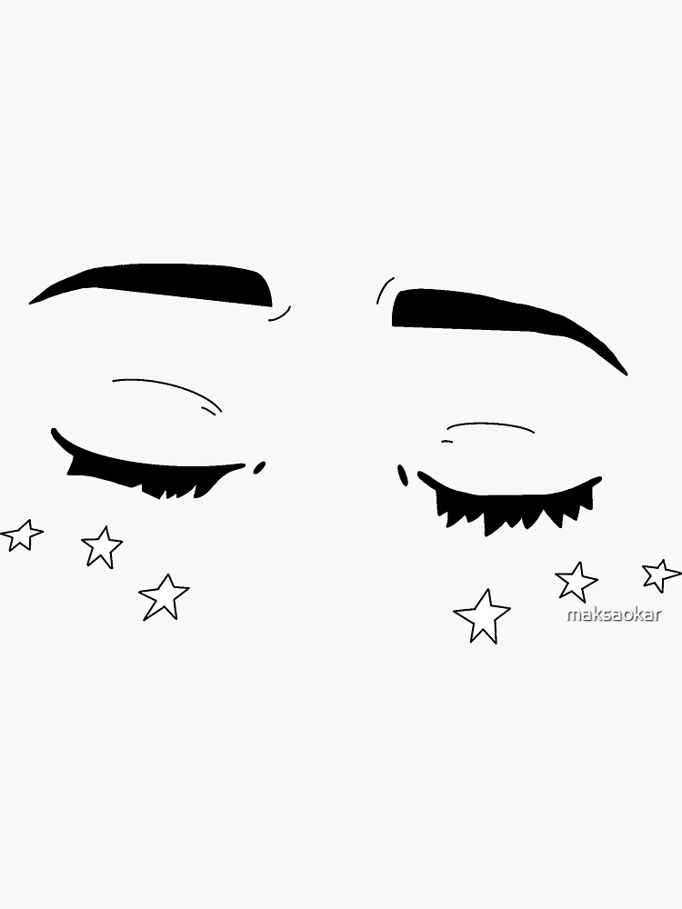 "Cute aesthetic eyes with star stickers" Sticker for Sale by maksaokar
