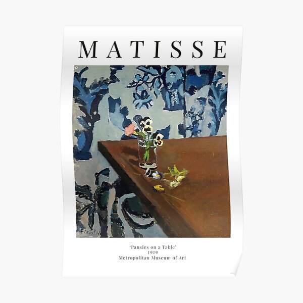 Henri Matisse - Pansies on a Table - Exhibition Poster Poster