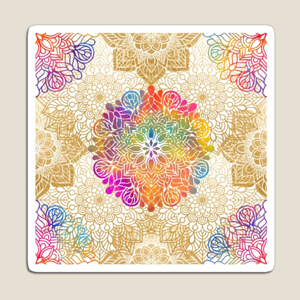 Item preview,  Elegante diseño de mandala de arco iris. Hermosos mandalas surtidos en capas en colores dorado y arcoíris.
* con licencia de daphnepopuliers designed and sold by DigitalPie.