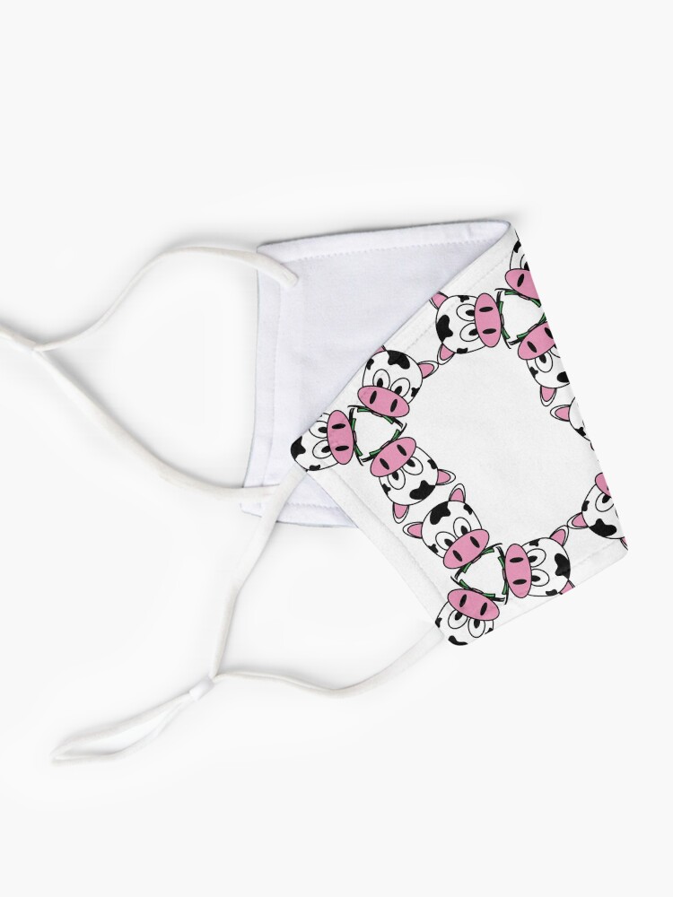 Alternate view of Strawberry Pink Cow Aesthetic Pattern Mask