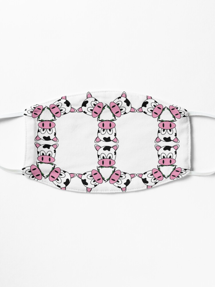 Alternate view of Strawberry Pink Cow Aesthetic Pattern Mask