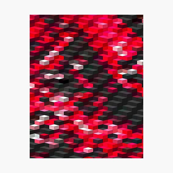 Item preview, Abstract Art of cubes 3d illusion Red and Black designed and sold by lordthebeard.