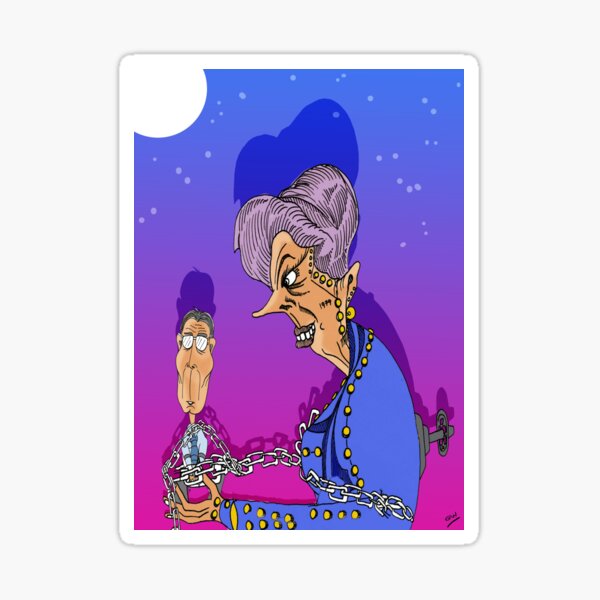 ..and to You a Major! (Margaret Thatcher and John Major POLITICAL CARTOON.) Sticker