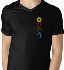Lightning, Fire, Grass and Water. Men's V-Neck T-Shirt