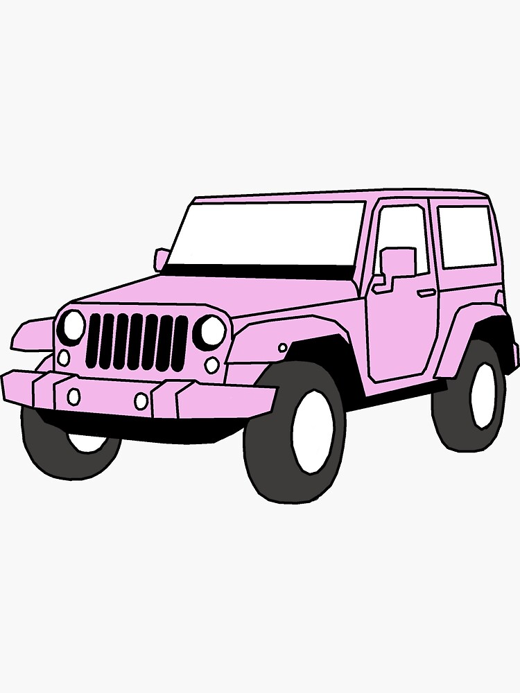 "pink jeep" Sticker for Sale by jordanmaking Redbubble