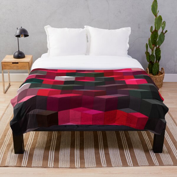 Item preview, Minimal Abstract Art of cubes 3d illusion Red and Black designed and sold by lordthebeard.