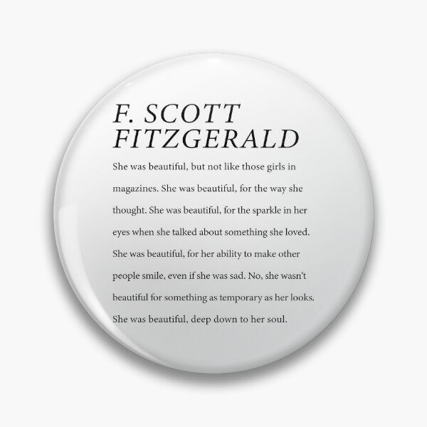 Item preview, F. Scott Fitzgerald She was Beautiful Down To Her Soul  designed and sold by corbrand.