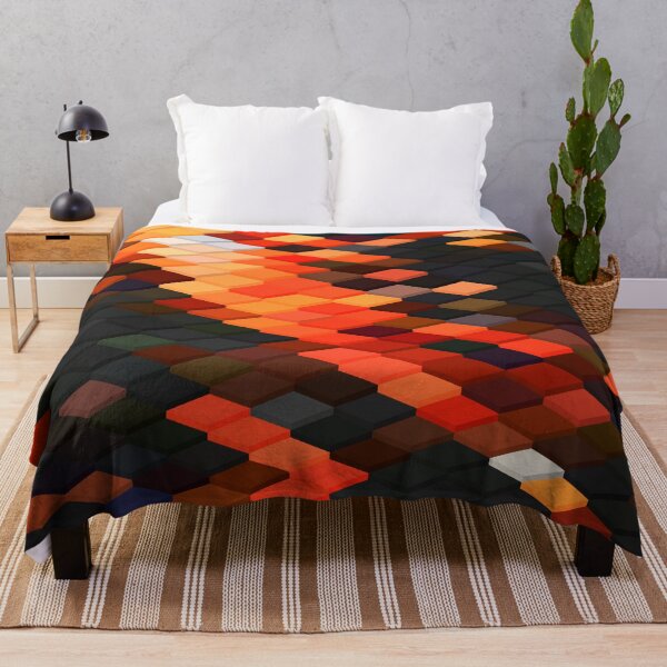Item preview, Minimal Abstract Art of cubes 3d illusion Orange and Black designed and sold by lordthebeard.