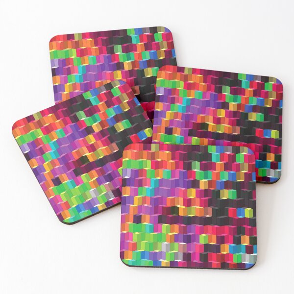 Item preview, Minimal Abstract Art of cubes 3d illusion Colorful designed and sold by lordthebeard.