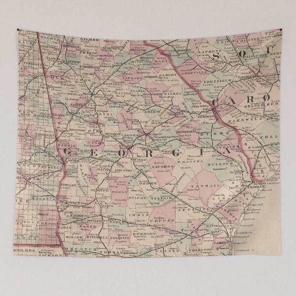 Item preview, Vintage Georgia Railroad Map (1878) designed and sold by BravuraMedia.