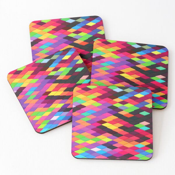 Item preview, Minimal Abstract Art of cubes 3d illusion Colorful designed and sold by lordthebeard.