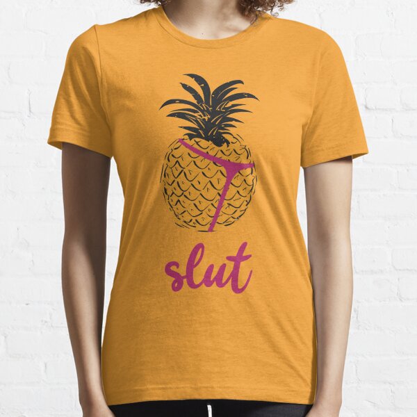 Upside Down Pineapple Shirt Swinger Threesome DTF Poly Slut Shirt Mens Tee Shirt