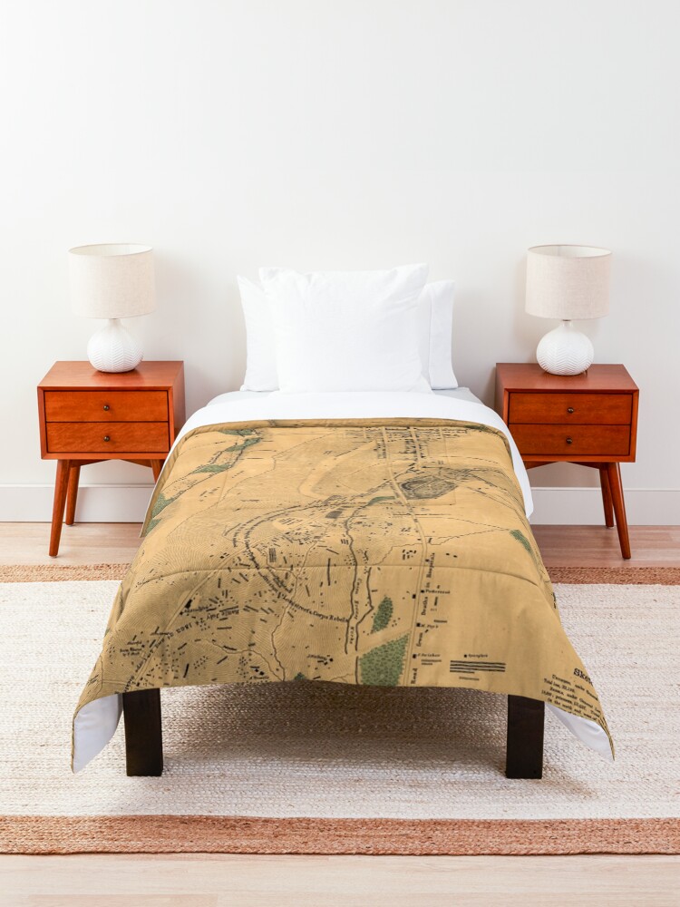 Alternate view of Vintage Battle of Gettysburg Map (1864) Comforter
