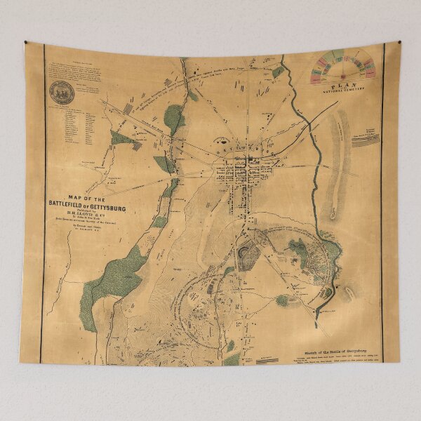 Item preview, Vintage Battle of Gettysburg Map (1864) designed and sold by BravuraMedia.