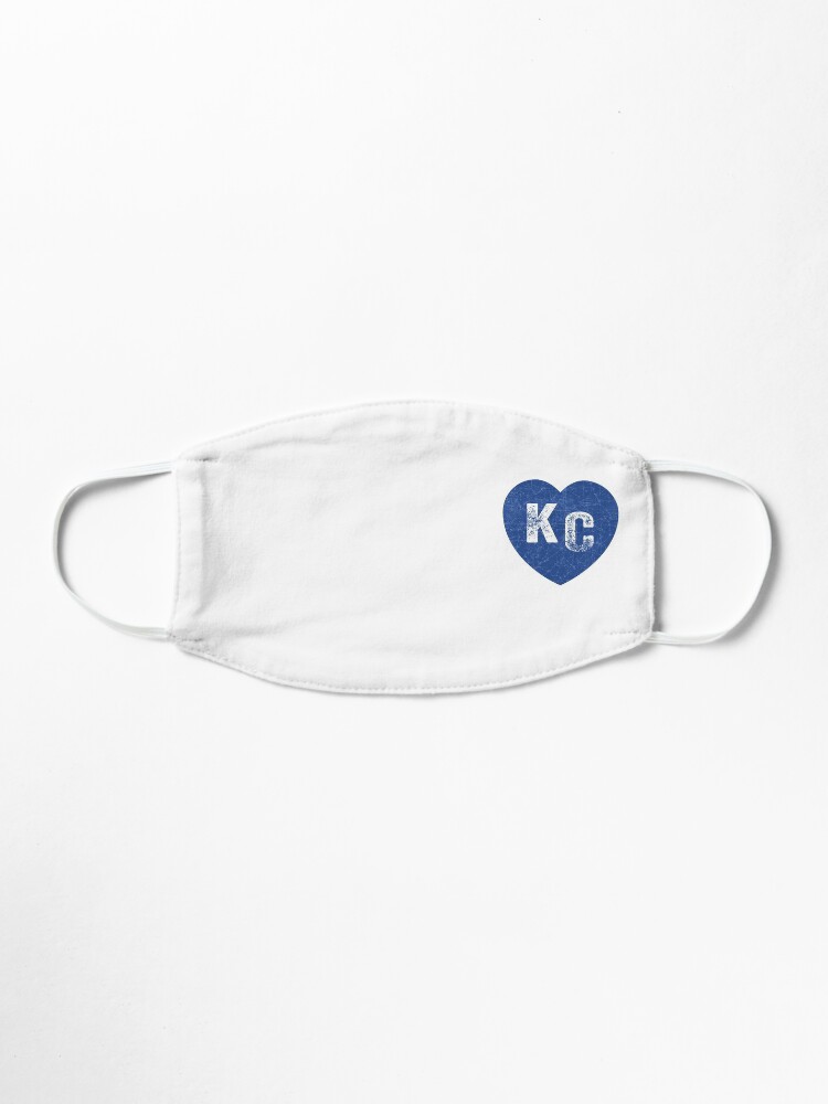 Alternate view of Royal Blue KC Blue Heart Kansas City Hearts I Love Kc heart Kansas city KC Face mask Kansas City facemask Mask