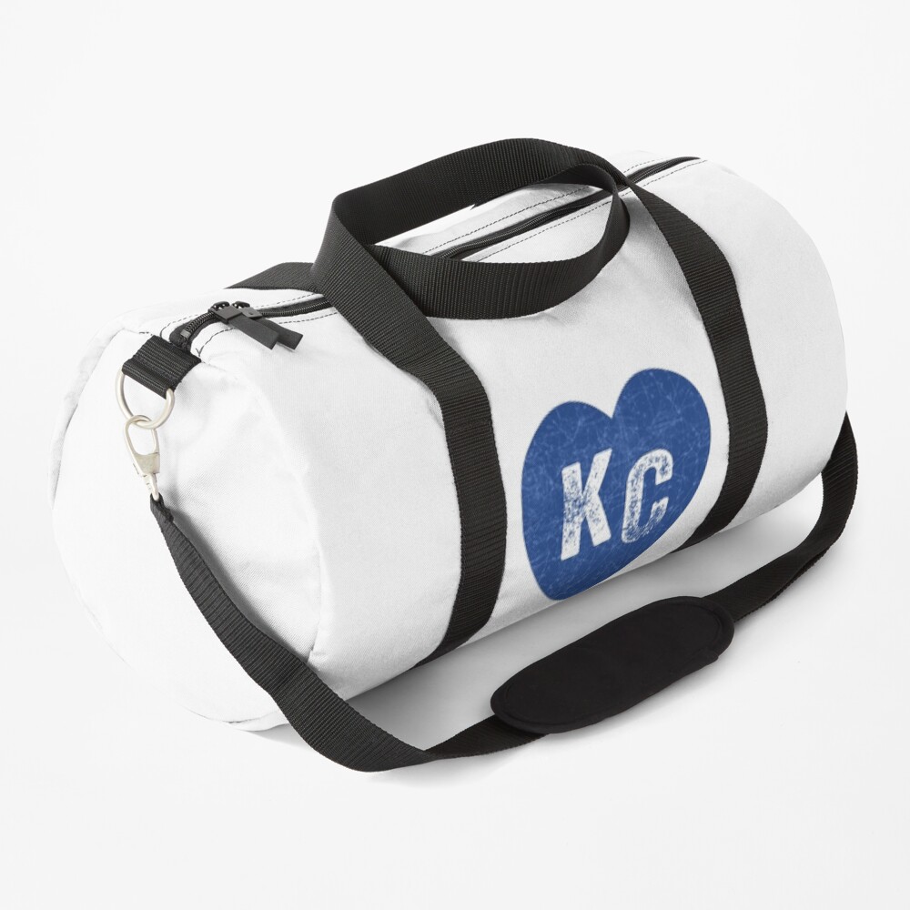 Royal Blue KC Blue Heart Kansas City Hearts I Love Kc heart Kansas city KC Face mask Kansas City facemask Duffle Bag