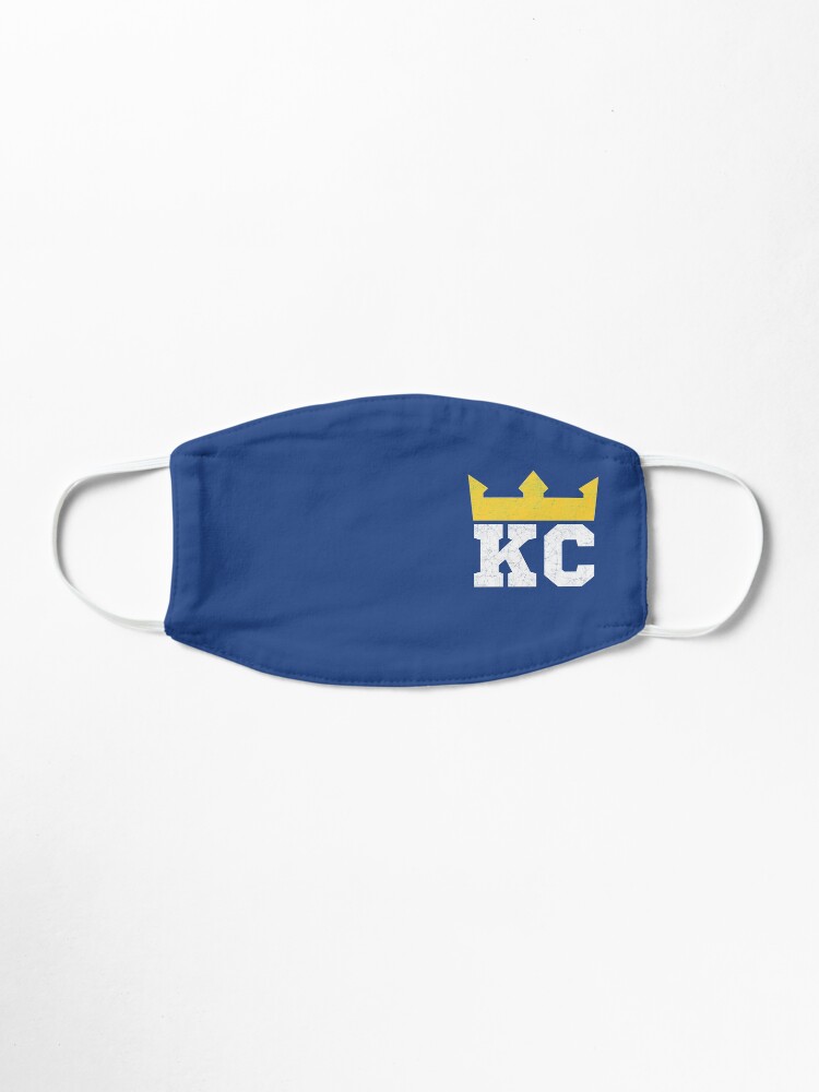 Alternate view of Kansas City Royal Blue KC Crown Town KC Baseball Fan Gear Kansas Citian KC Face mask Kansas City facemask Mask