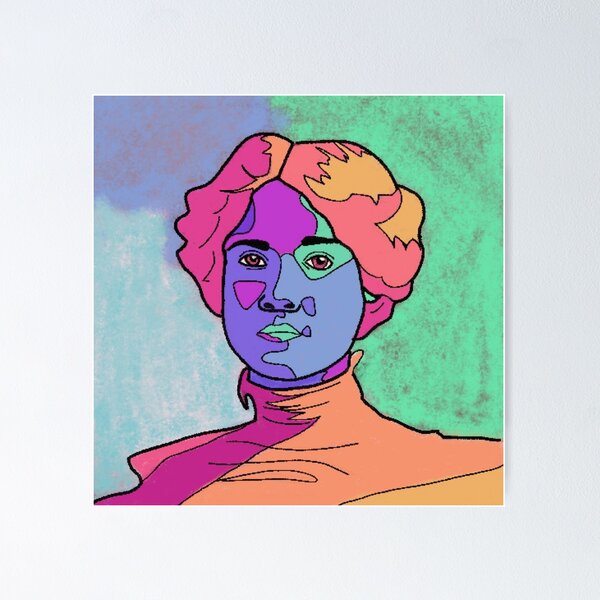 Item preview, Colorful Fauvist Victorian Woman designed and sold by AudreyBagelArt.