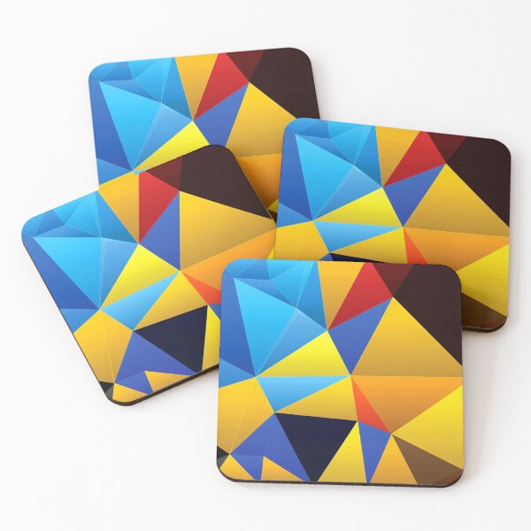 Item preview, Modern Minimal low polygon blue yellow art designed and sold by lordthebeard.