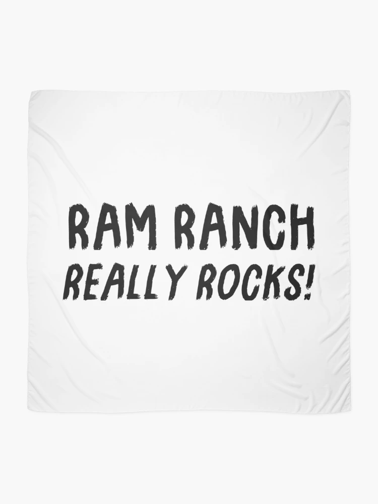 Thumbnail 2 of 3, Scarf, Ram Ranch Really Rocks Logo designed and sold by FuzzCanyon.