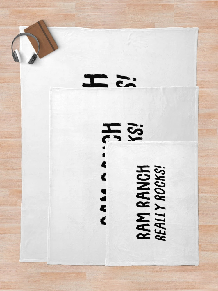 Thumbnail 5 of 6, Throw Blanket, Ram Ranch Really Rocks Logo designed and sold by FuzzCanyon.