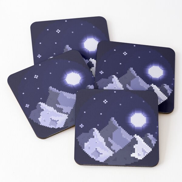 Item preview, Pixel Art 64bit Moon and the Mountains designed and sold by jadefyre.