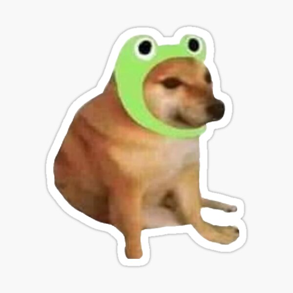 "Cheems frog hat" Sticker by Nagit | Redbubble
