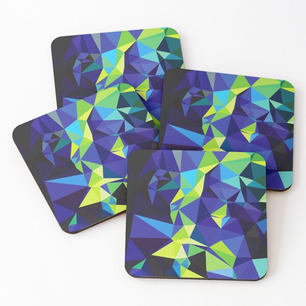 Item preview, Modern Minimal low polygon blue green designed and sold by lordthebeard.