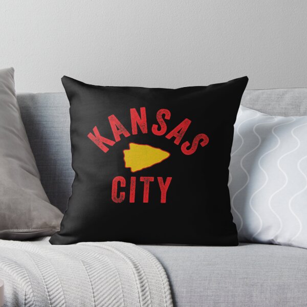 KC Football Tribal Gear Arrowhead Kansas City Vintage Kc Fan Local Pro Gear KC Face mask Kansas City facemask Throw Pillow