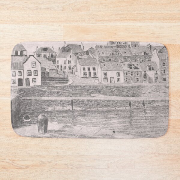 Item preview, Cellardyke Harbour - Pencil Sketch designed and sold by Jan Palmer.