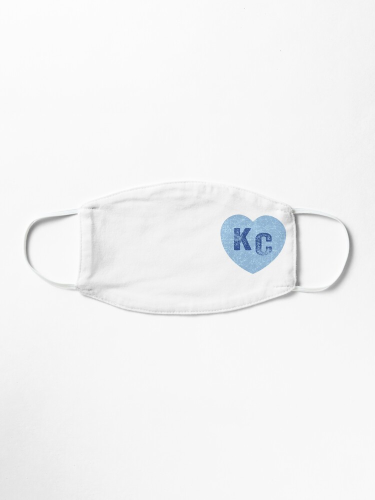 Alternate view of Baby Blue KC Heart Kansas City Hearts I Love Kc heart Kansas city KC Face mask Kansas City facemask Mask