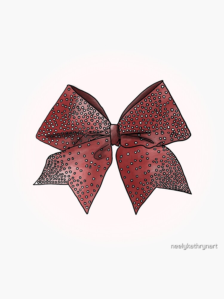 Maroon Cheer bow  Sticker for Sale by neelykathrynart