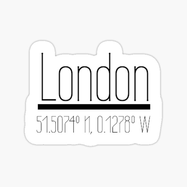 London Coordinates Sticker Sticker