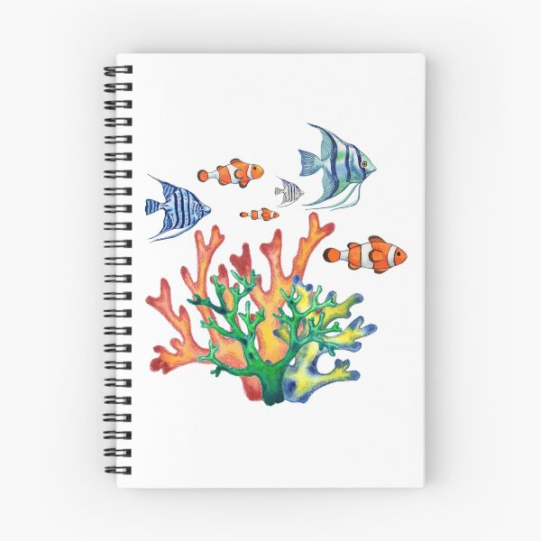 Item preview, Colorful Clown And Scalare Fish And Coral Reef Watercolor designed and sold by Irina Sztukowski.
