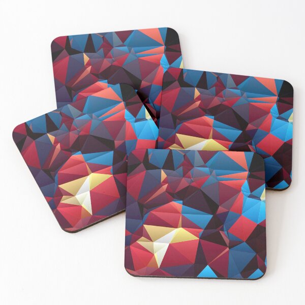 Item preview, Modern Fractal low polygon blue red designed and sold by lordthebeard.
