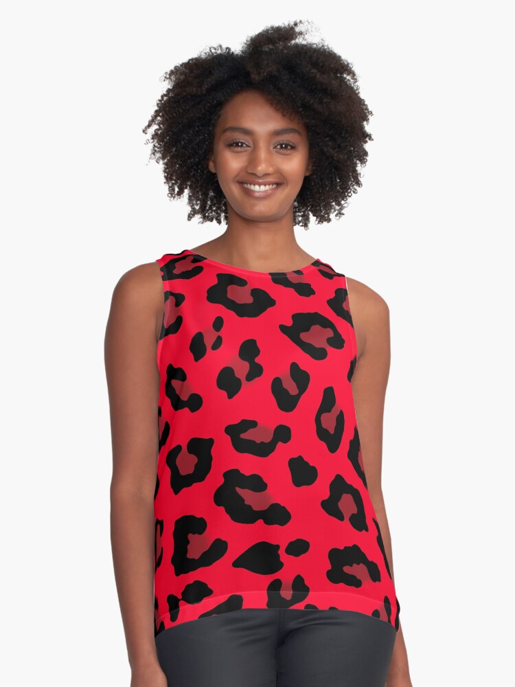 red leopard print shirt womens