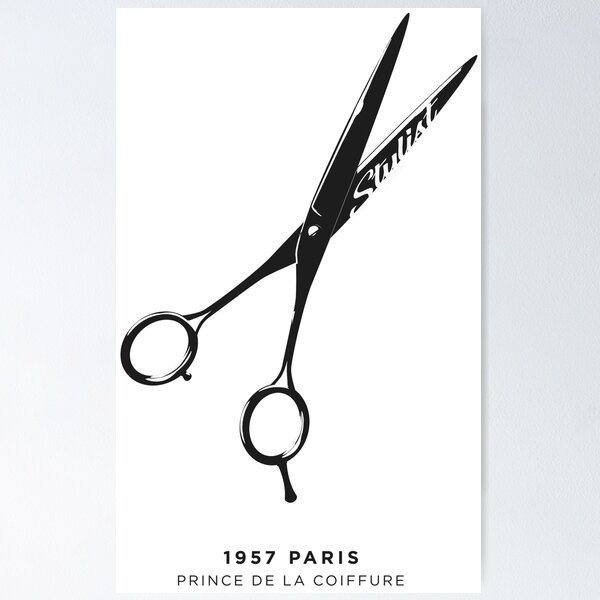 Victorian hairdresser scissors elegant poster, Zazzle