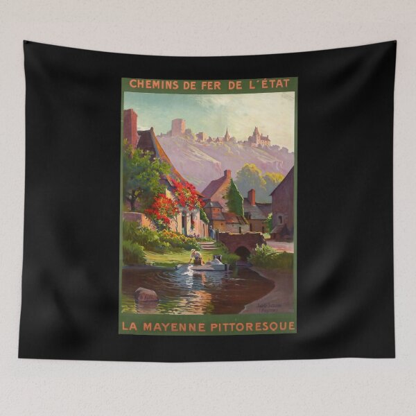 Aperçu de l'œuvre ETAT La Mayenne Pittoresque affiche vintage créée et vendue par stickart-marek.