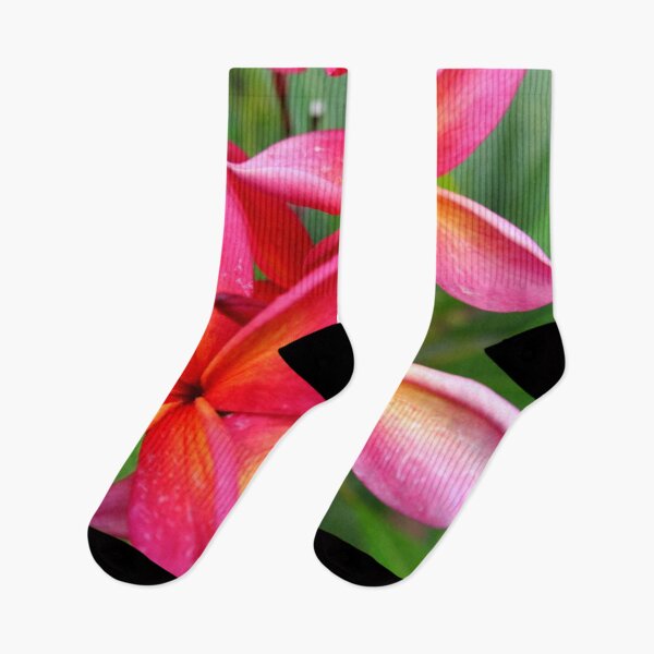 Item preview, Bright Pink and Yellow Plumeria - Hawaiian Flowers designed and sold by aprilfrosbury.