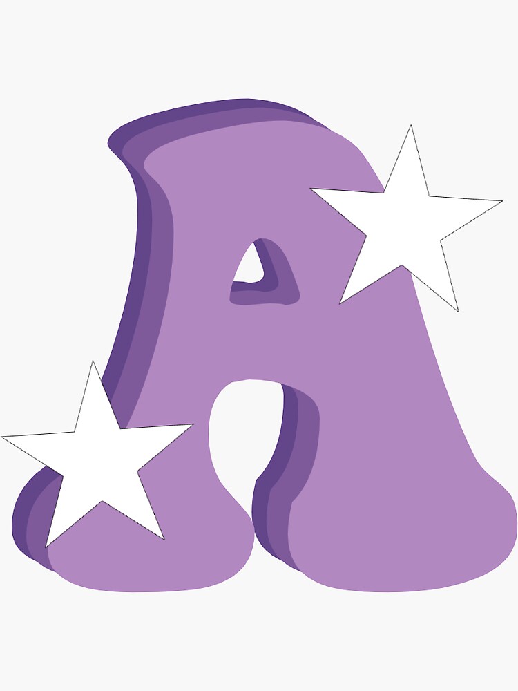 Letter A Purple Initial Sticker Sticker for Sale by stickers by sisters