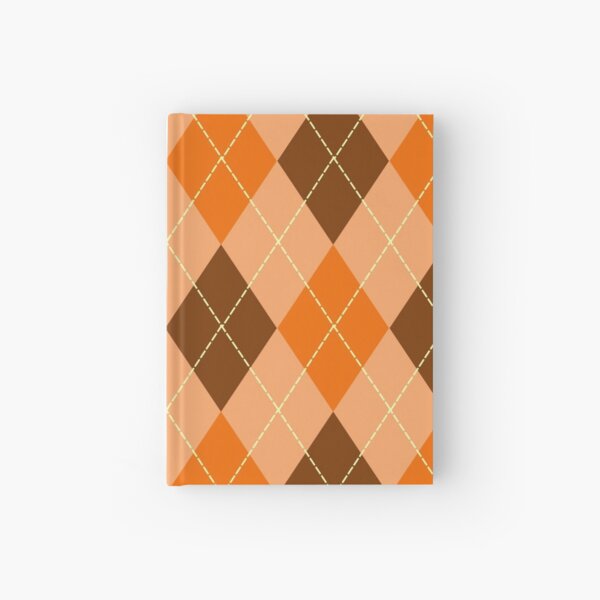 Brown and Orange Argyle Pattern Hardcover Journal