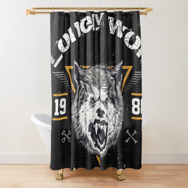 lonly wolf nice tee design Shower Curtain