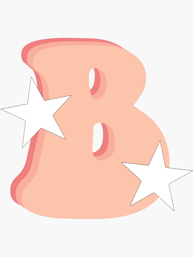 "Letter "B" Initial Pink Sticker" Sticker By Stickerbysister | Redbubble