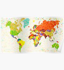 maps pointilism World Map Poster