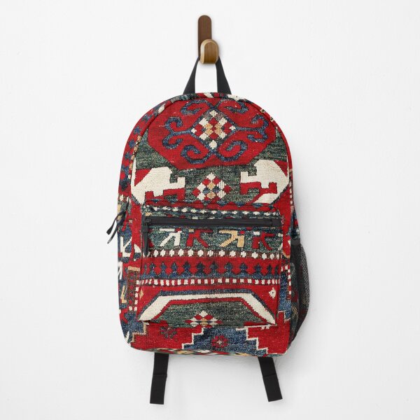 Item preview, Kazak Antique Three Medallion Tribal Rug Print designed and sold by Vicky Brago-Mitchell®.