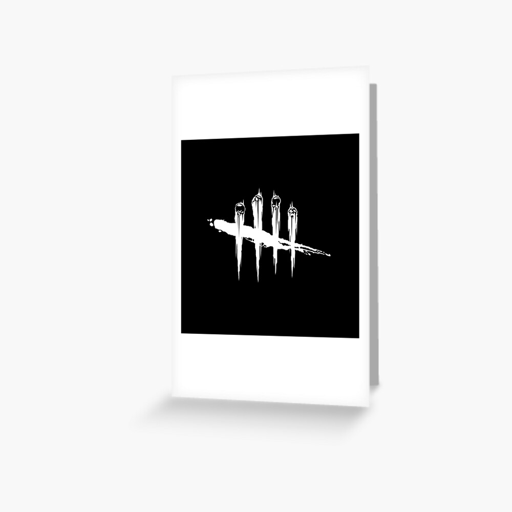 dead by daylight logo white greeting card by hannahpleming redbubble dead by daylight logo white greeting card by hannahpleming redbubble