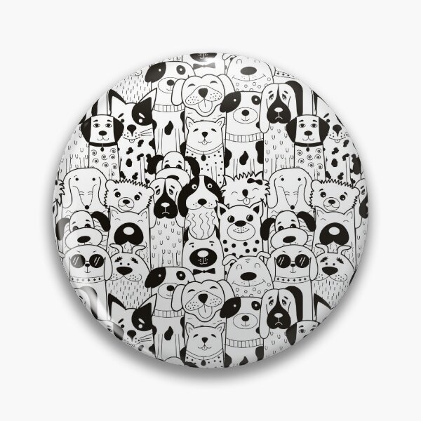 Artikelvorschau, Hundemuster Schwarzweiss entworfen und verkauft von Zeebble Art.