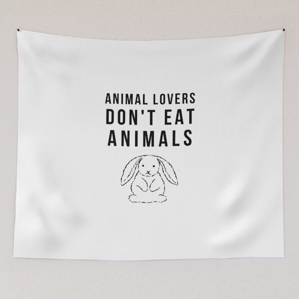 Item preview, animal lovers dont eat animals bebas neue font (black text) designed and sold by quinnhopp.