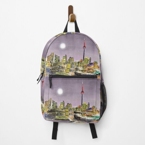 Item preview, Watercolor Painting Toronto Ontario Canada Iconic Night City Skyline Cityscape designed and sold by Angie Menegay.