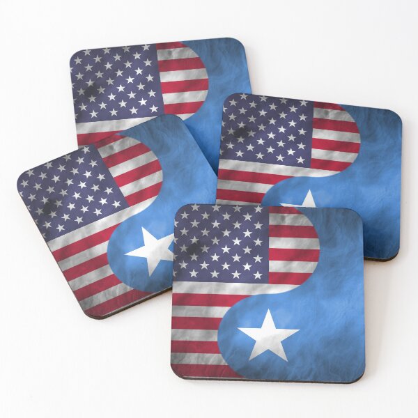 Item preview, USA and Somalia Dual Flag Yin Yang Combination designed and sold by ockshirts.